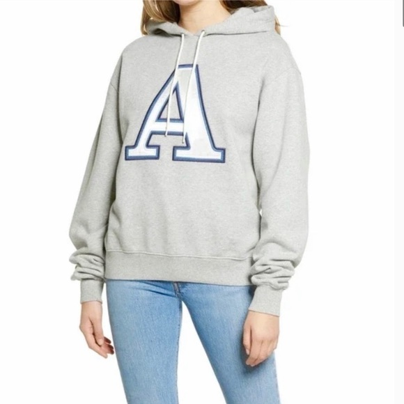 Good American Tops - NWT Good American Letter A Fleece Oversize Boyfriend Hoodie Sweatshirt